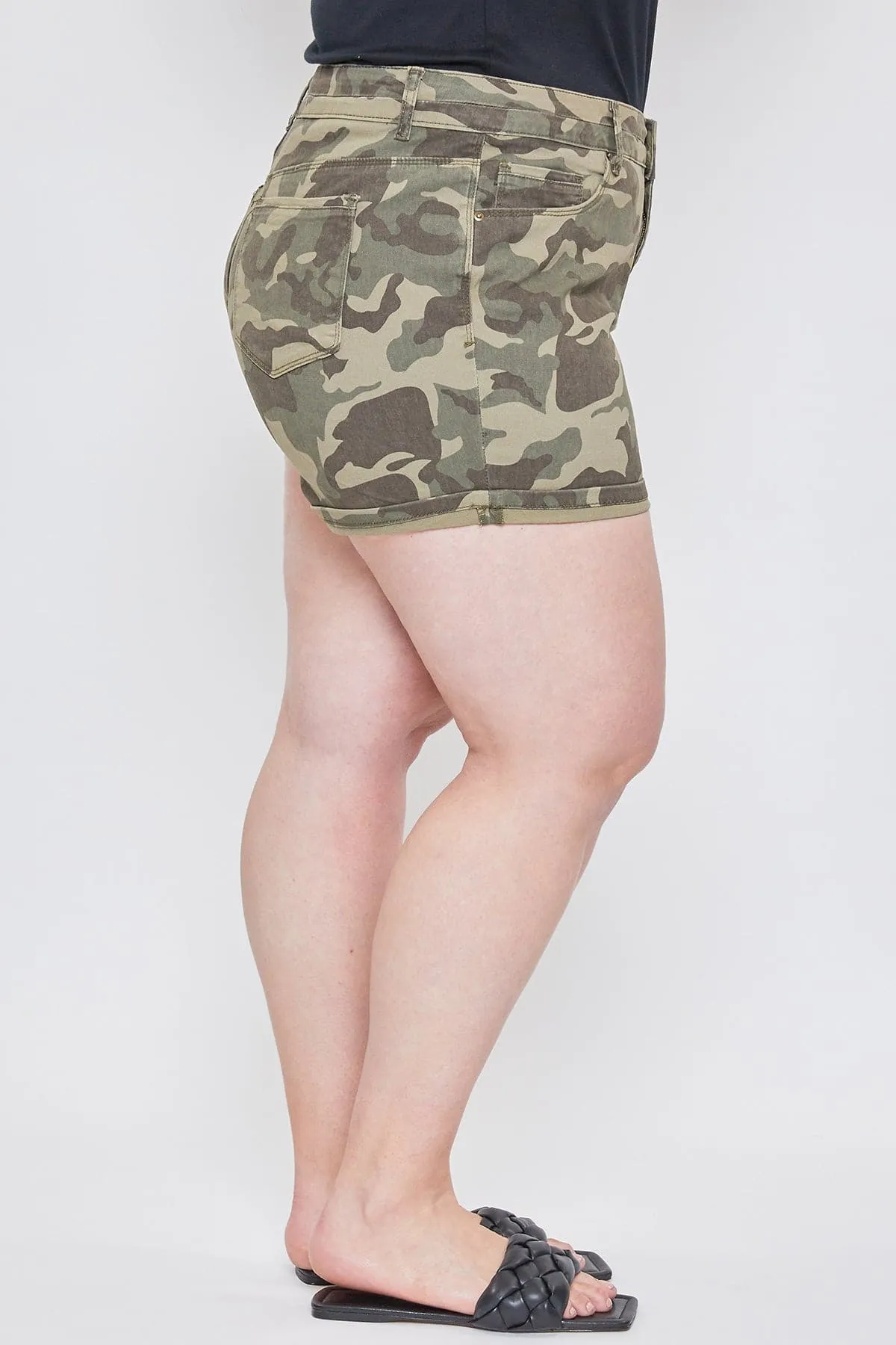 Women's Plus Stacked Waistband Twill Shorts
