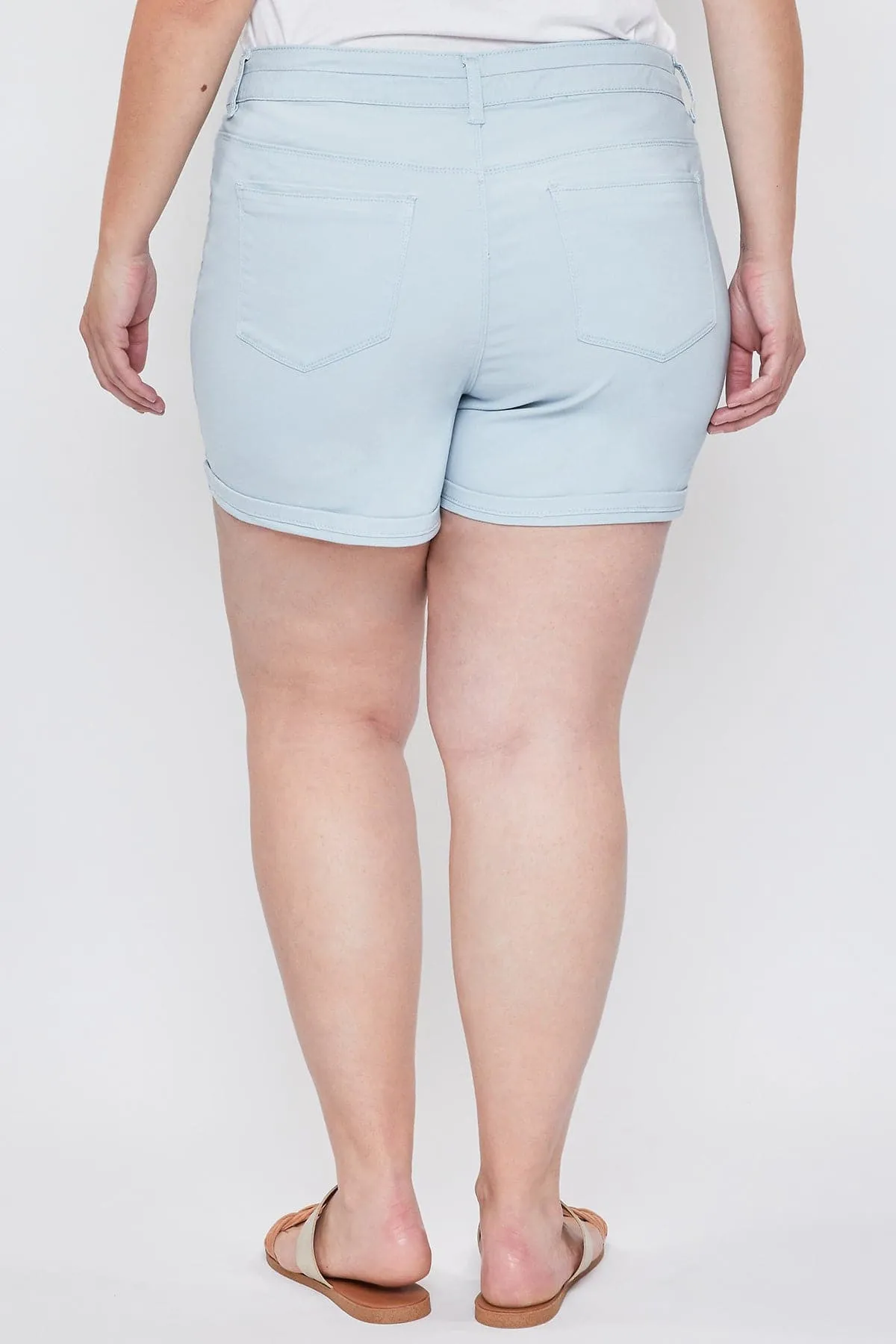 Women's Plus Stacked Waistband Twill Shorts