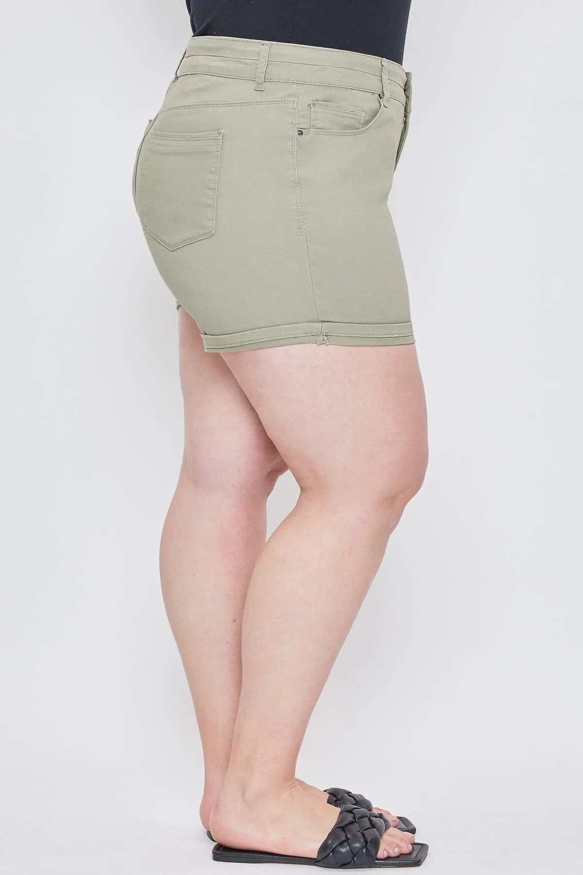 Women's Plus Stacked Waistband Twill Shorts