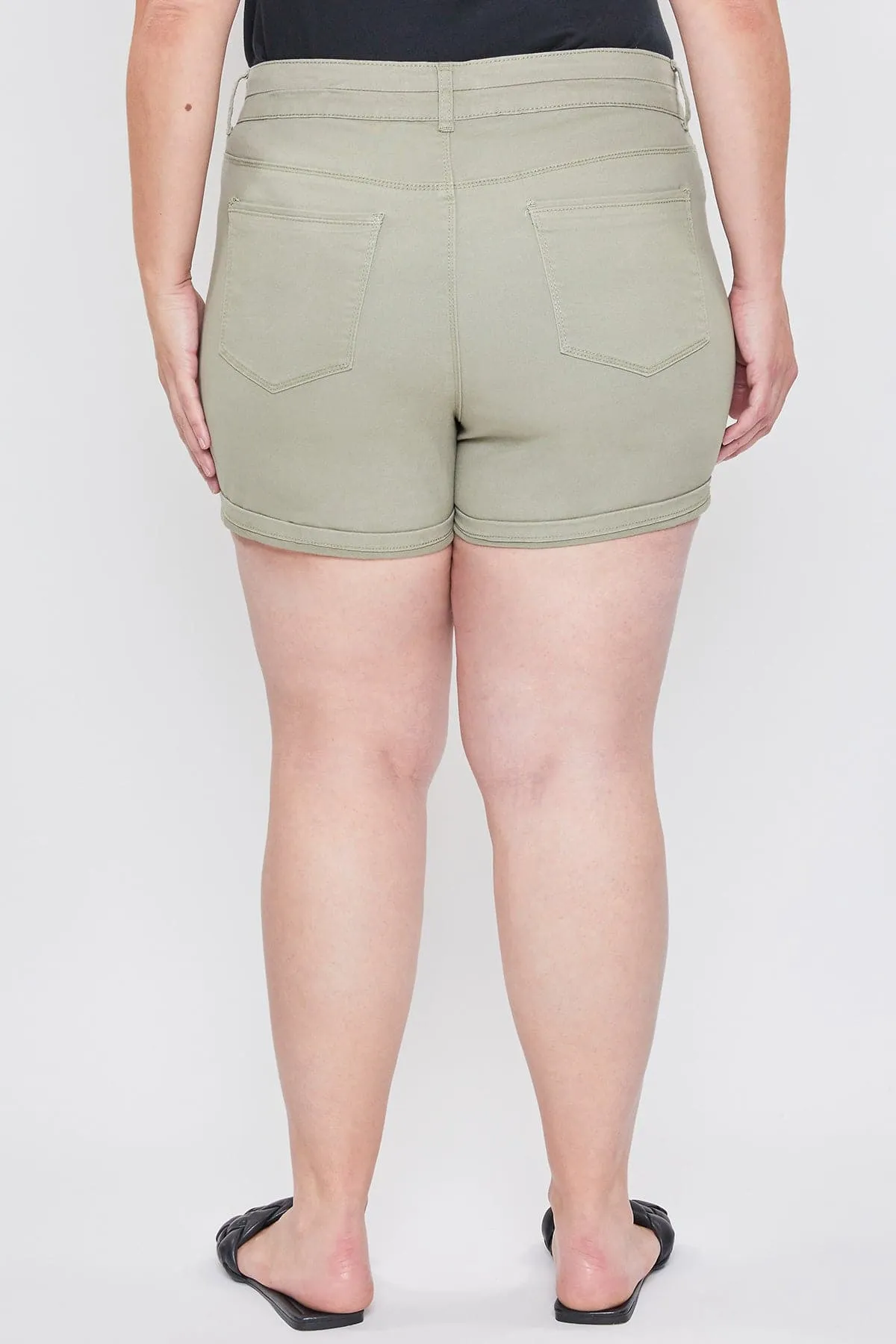 Women's Plus Stacked Waistband Twill Shorts