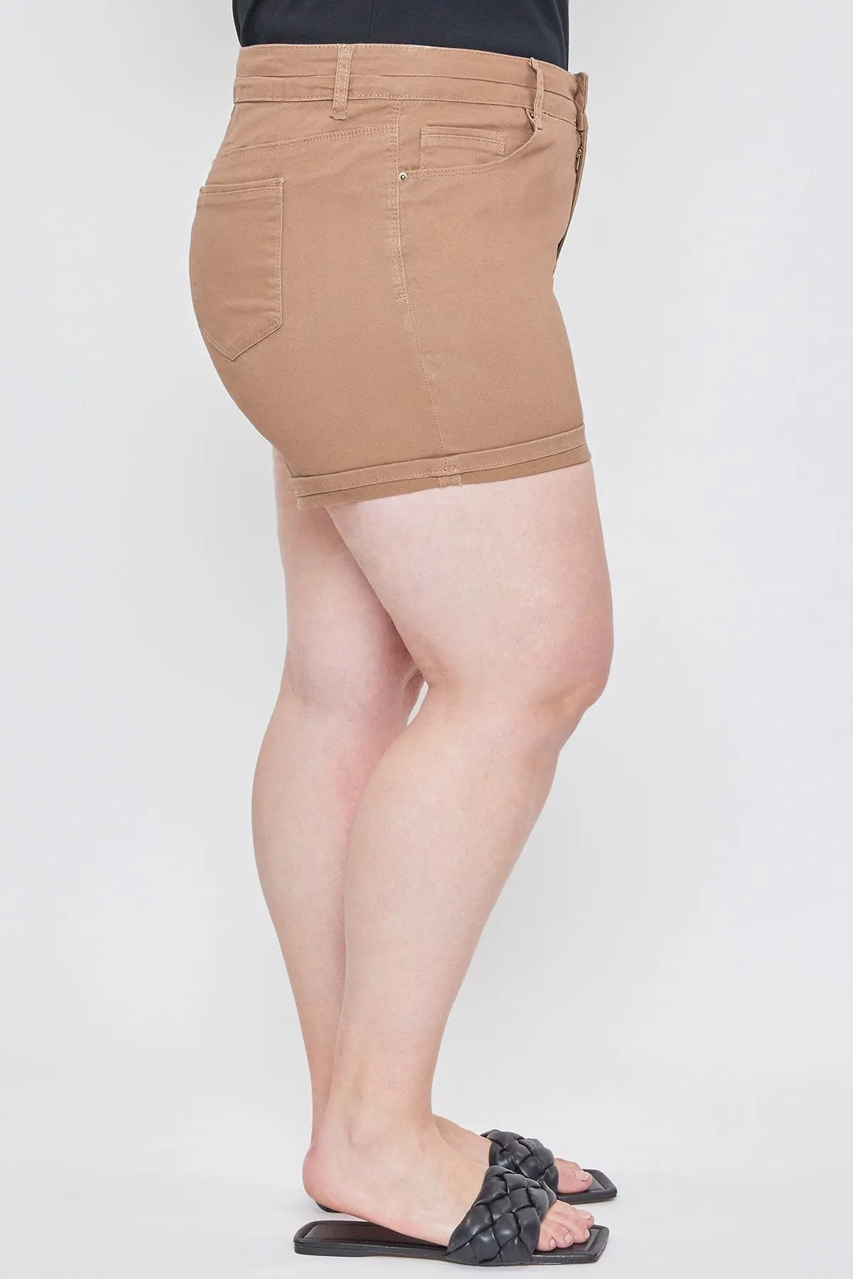 Women's Plus Stacked Waistband Twill Shorts