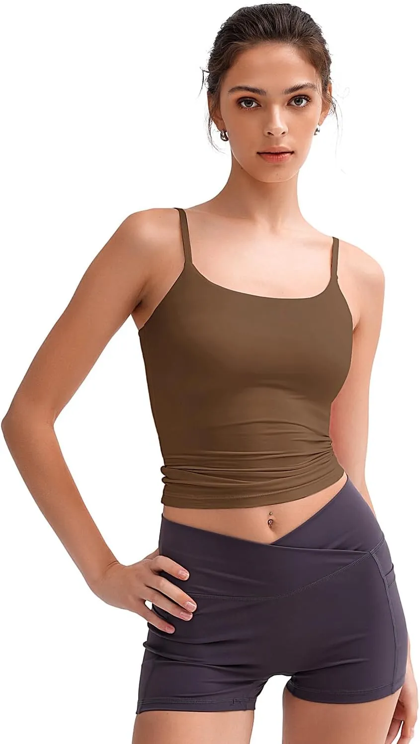Women's Sexy Adjustable Spaghetti Straps Tank Top Basic Camisole Slim Fit Going Out Crop Top