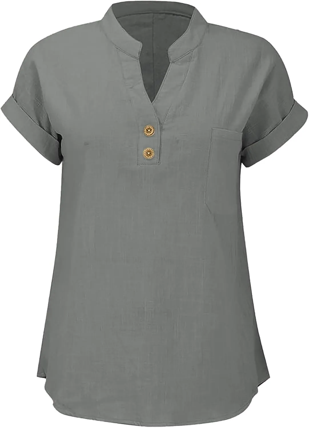Womens Short Sleeve T-Shirts Summer Cotton Linen Simple Tops Casual Tunic Tee V Neck Basic Workout Clothes Outfits