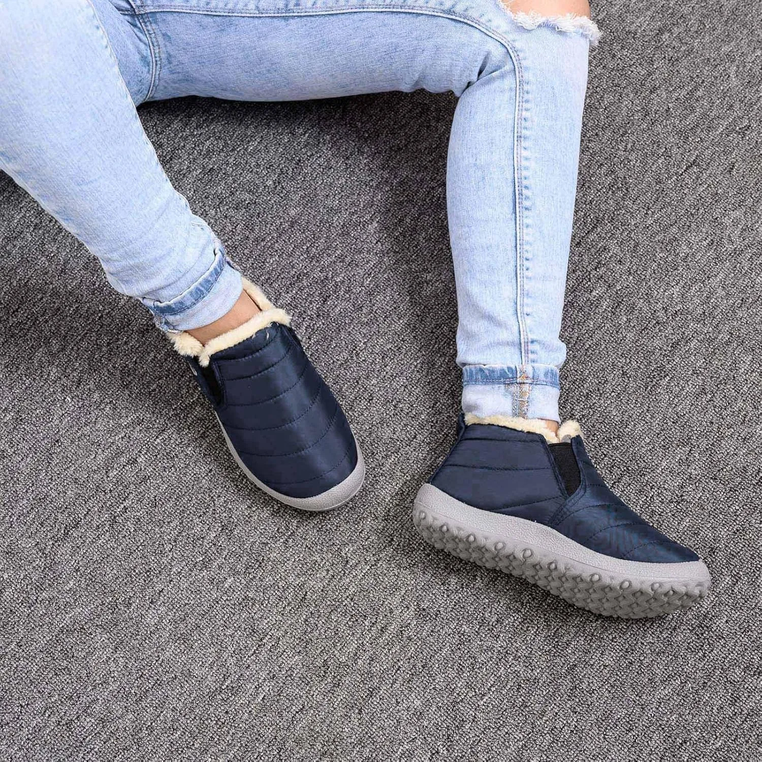 Womens Snow Boots Waterproof Insulated 8.5 Womens Winter Booties and Ankle Boots Woman Winter Boots Leather Mid Calf Winter Boots for Women Low Heel Waterproof Womens Boots Winter