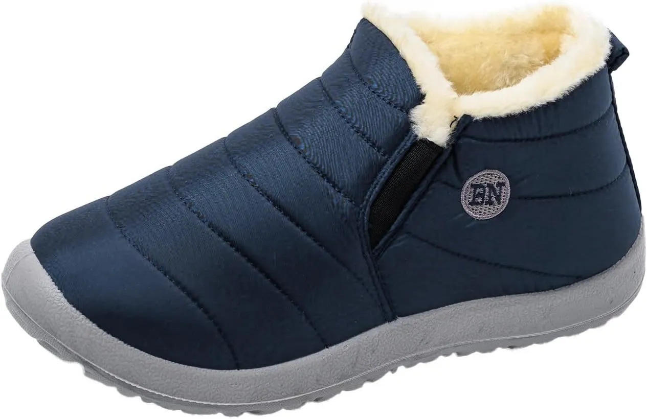 Womens Snow Boots Waterproof Insulated 8.5 Womens Winter Booties and Ankle Boots Woman Winter Boots Leather Mid Calf Winter Boots for Women Low Heel Waterproof Womens Boots Winter