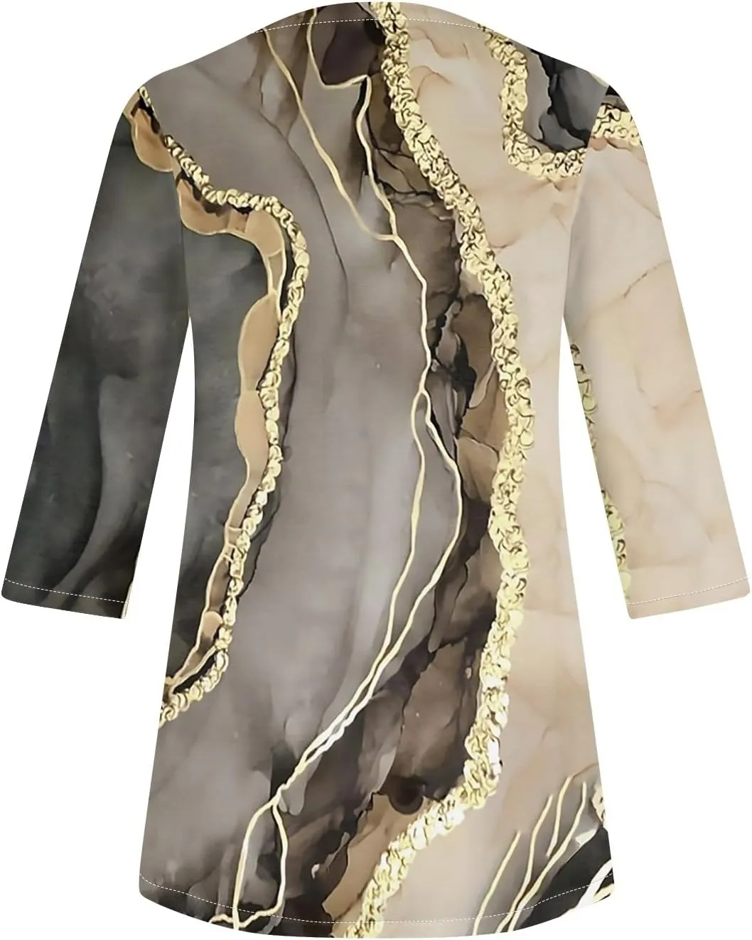 Womens Summer 3/4 Length Sleeve Tunic Tops Trendy Plus Size Flowy Long Sleeve Shirts Casual Elegant Floral Blouses