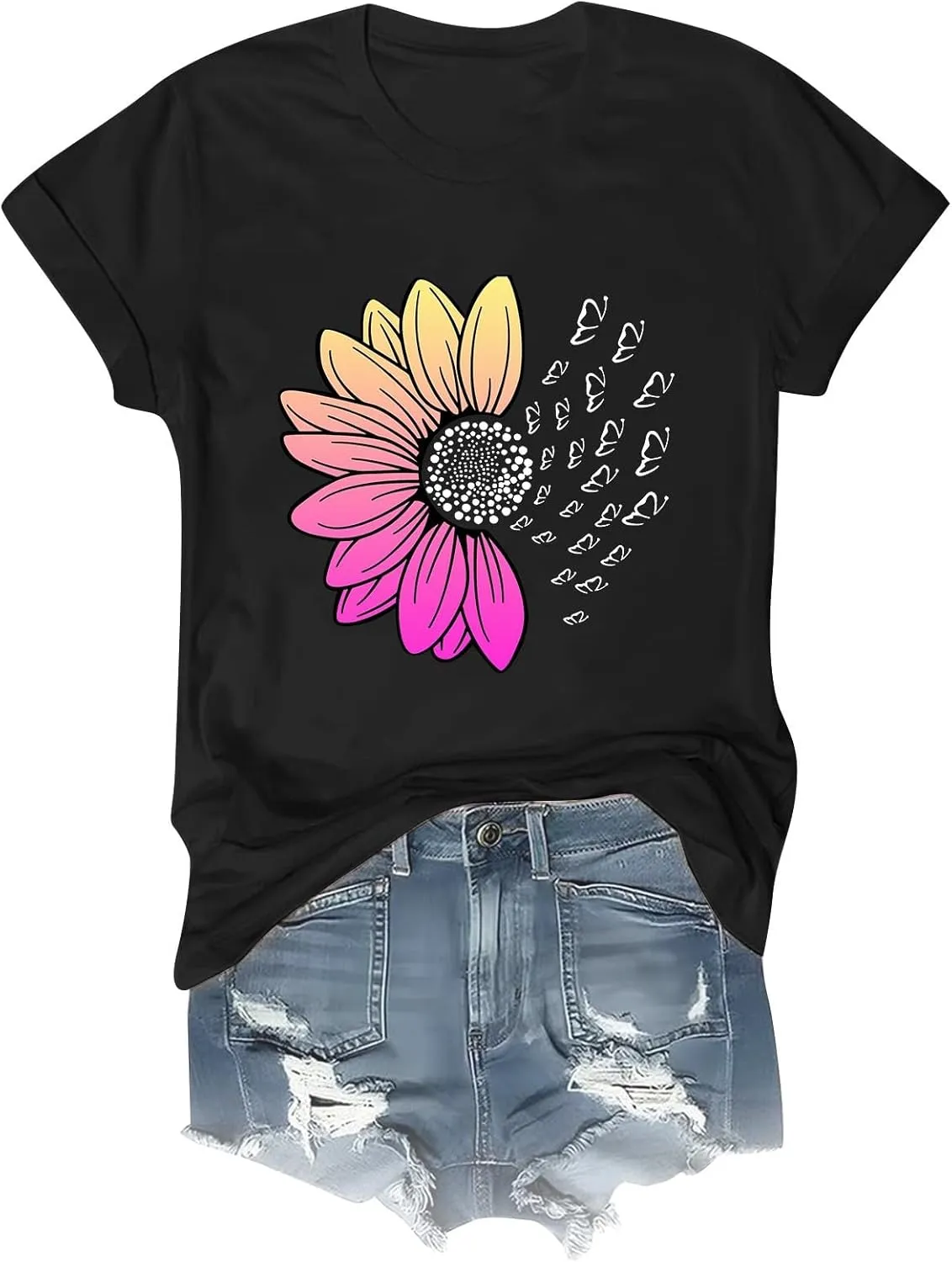 Womens Summer Short Sleeve T Shirt Soft Plus Size Cotton Graphic Crewneck Tees Casual Summer Basic Tunic Top Trendy 2025