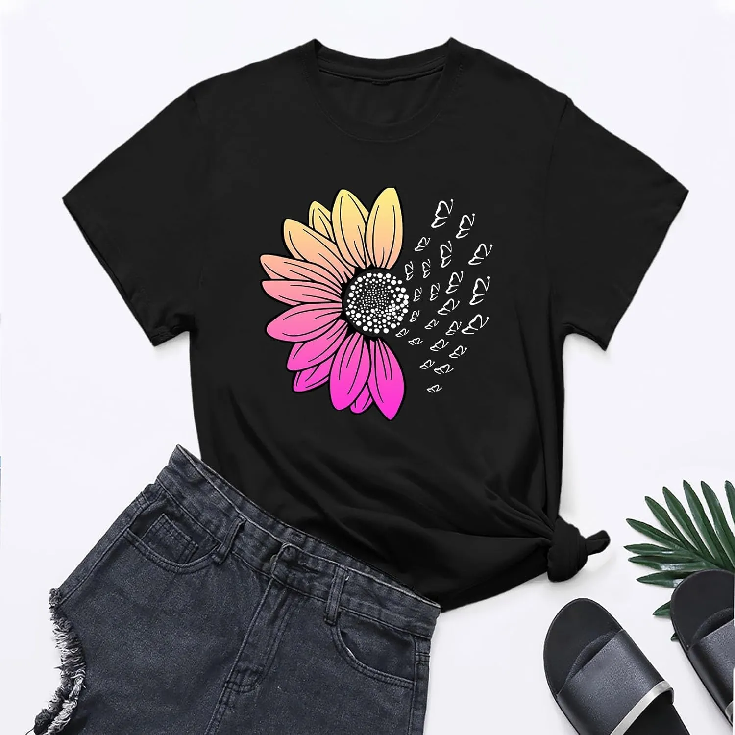 Womens Summer Short Sleeve T Shirt Soft Plus Size Cotton Graphic Crewneck Tees Casual Summer Basic Tunic Top Trendy 2025