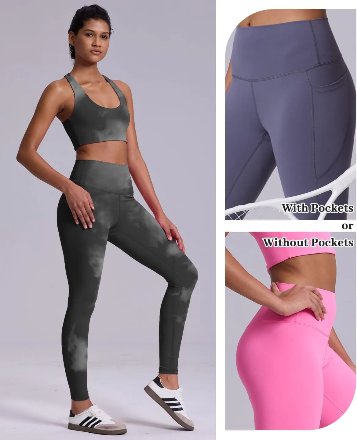 Women's Tummy Control Opaque Yoga Leggings - High Waisted Gym Workout Pants for Women XXS-XL