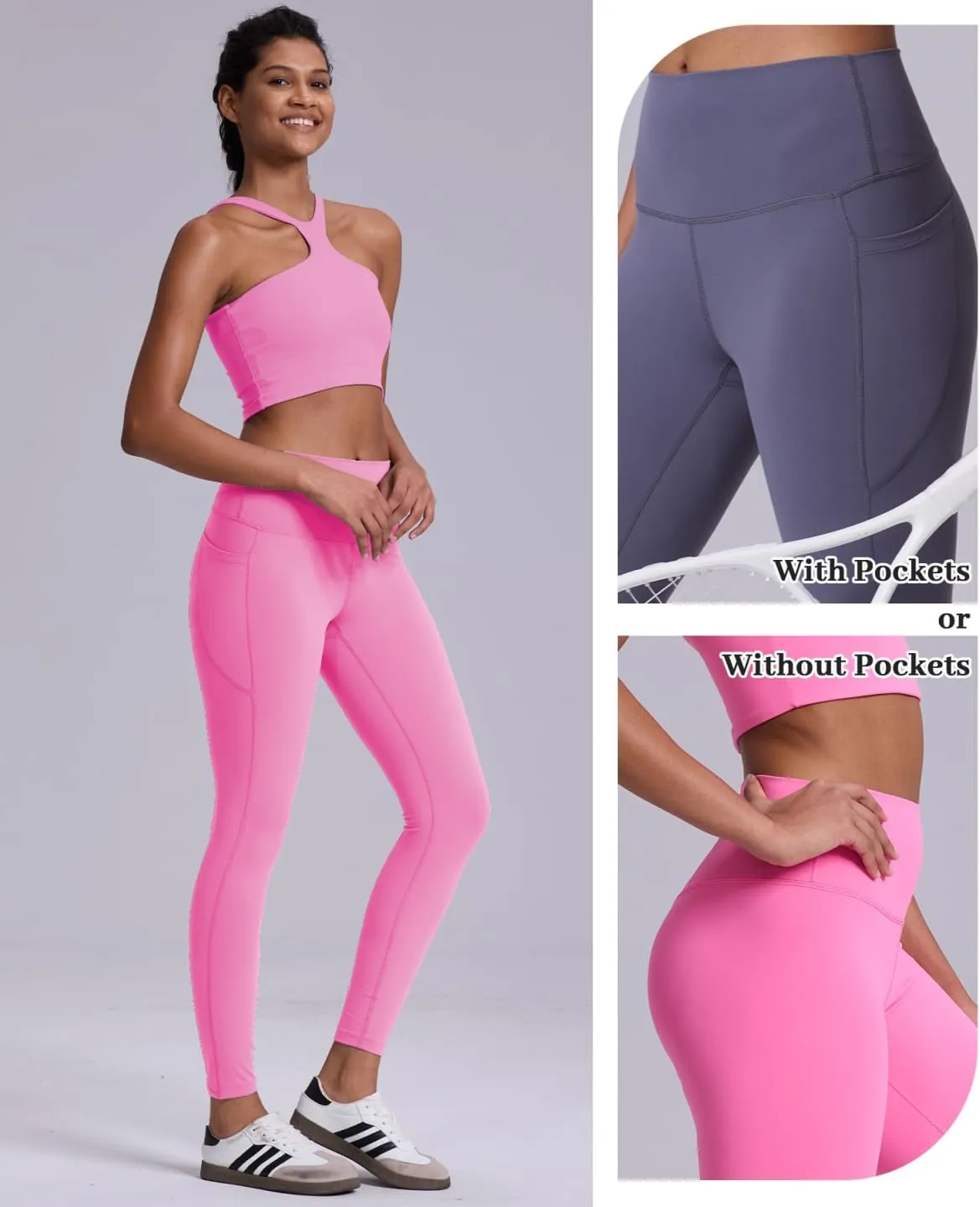 Women's Tummy Control Opaque Yoga Leggings - High Waisted Gym Workout Pants for Women XXS-XL