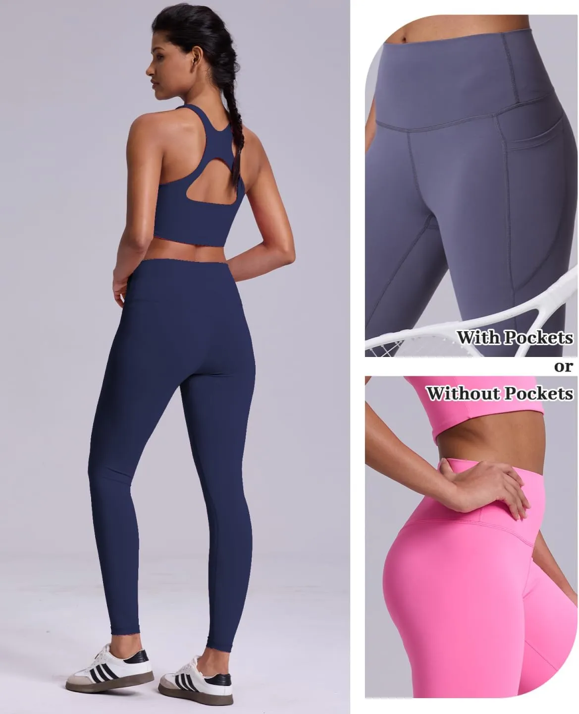 Women's Tummy Control Opaque Yoga Leggings - High Waisted Gym Workout Pants for Women XXS-XL