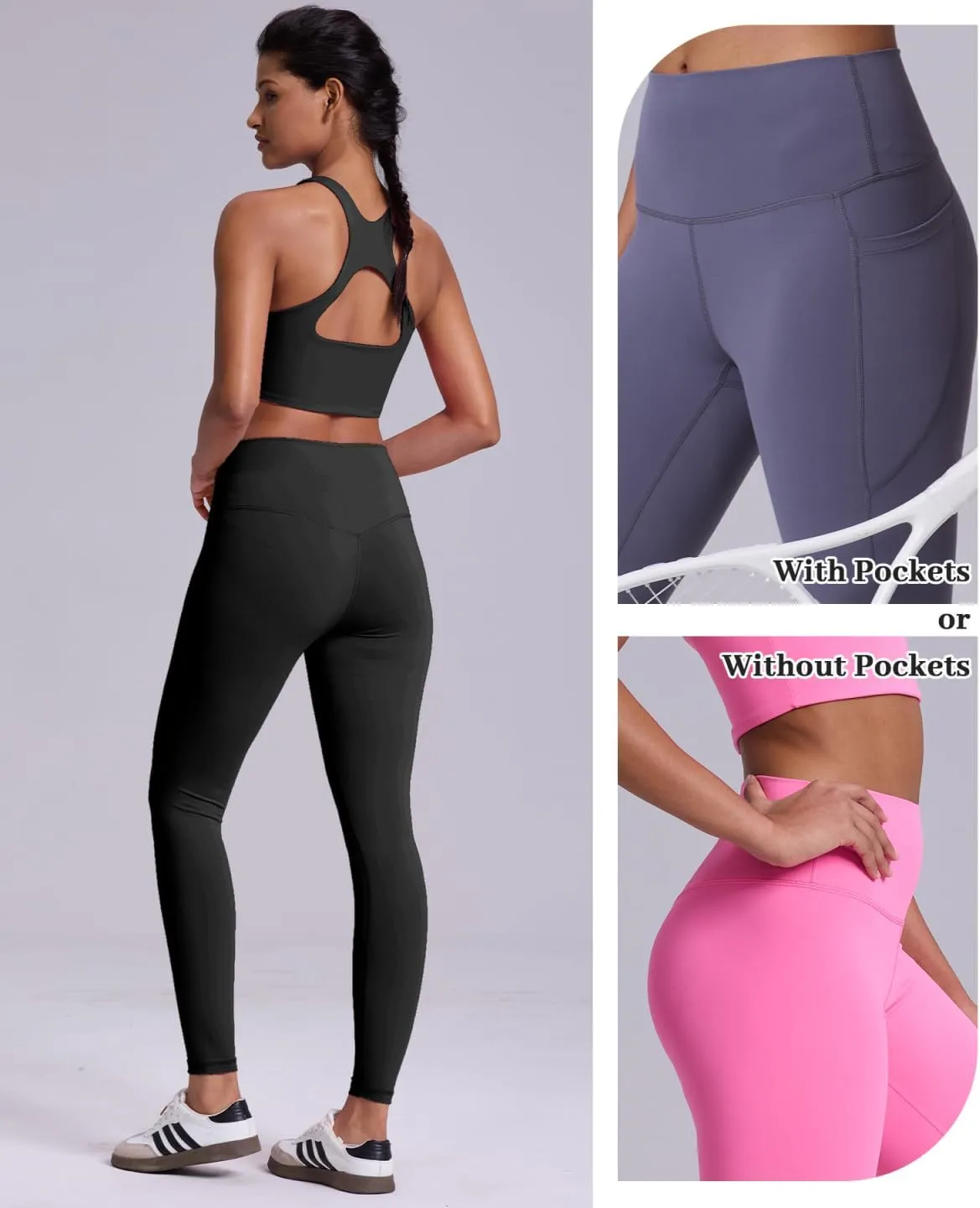 Women's Tummy Control Opaque Yoga Leggings - High Waisted Gym Workout Pants for Women XXS-XL