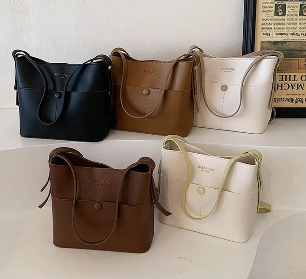 Womens Vegan Leather Shoulder Crossbody Bag Fashion Handbags Large Bucket Tote Bag Top Handle Purse
