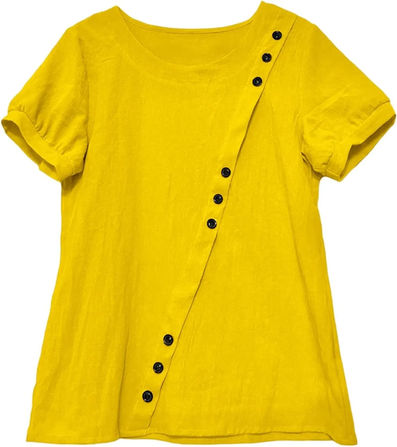 Workout Tops for Women Plus Size Oversized Crew Neck Linen Tops for Women Short Sleeve Cotton Blend Tee Shirts