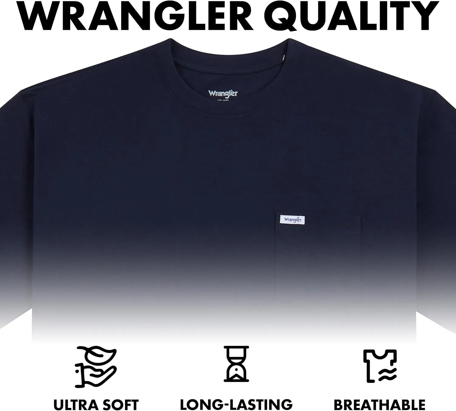 Wrangler Big and Tall T-Shirts for Men - 2 Pack Cotton Tee with Chest Pocket