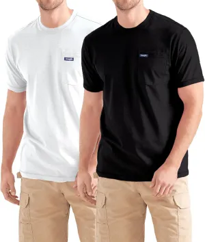Wrangler Big and Tall T-Shirts for Men - 2 Pack Cotton Tee with Chest Pocket