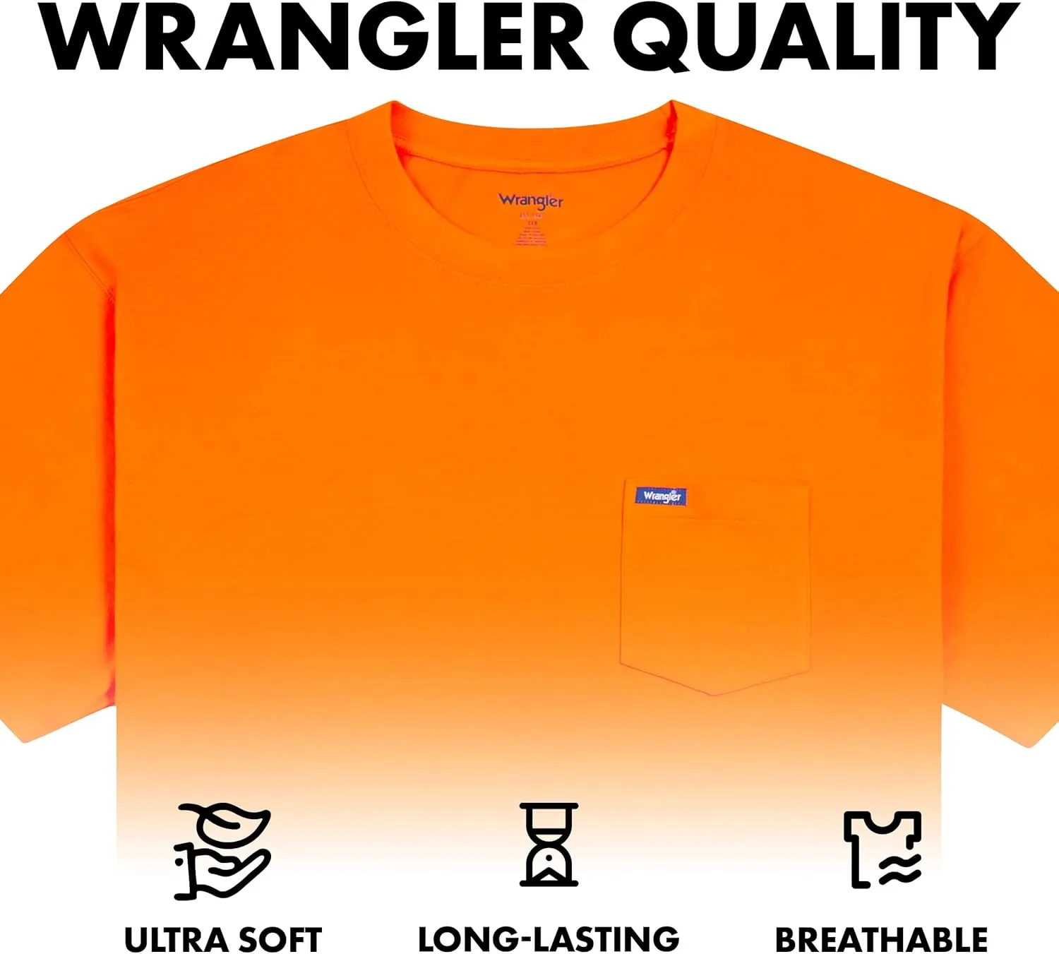 Wrangler Big and Tall T-Shirts for Men - 2 Pack Cotton Tee with Chest Pocket