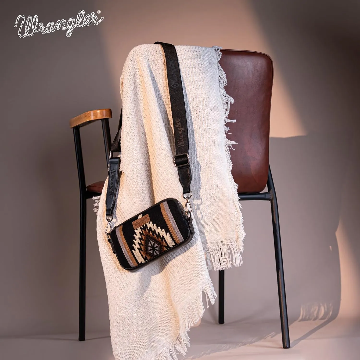 Wrangler Mini Crossbody Purse for Women Western Aztec Clutch Designer Tapestry Shoulder Handbags
