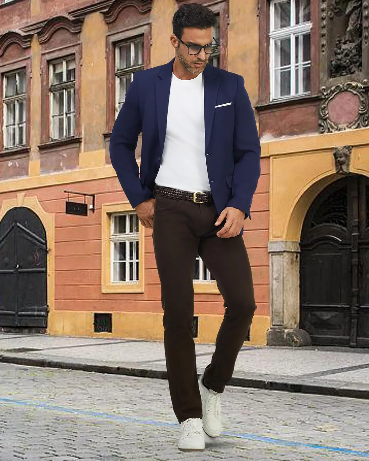 WULFUL Mens Casual Blazer Suit Jackets Slim Fit Two Button Sport Coats Lightweight Business Jacket