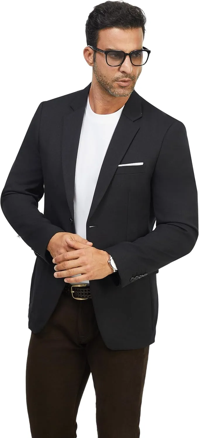 WULFUL Mens Casual Blazer Suit Jackets Slim Fit Two Button Sport Coats Lightweight Business Jacket