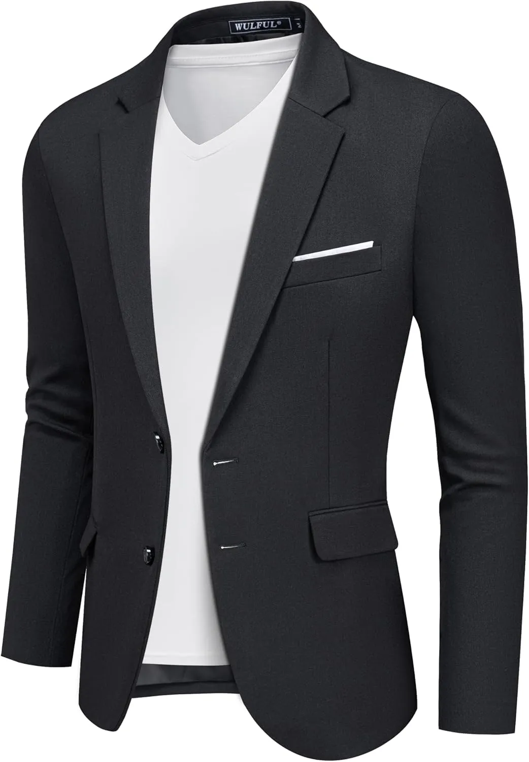 WULFUL Mens Casual Blazer Suit Jackets Slim Fit Two Button Sport Coats Lightweight Business Jacket