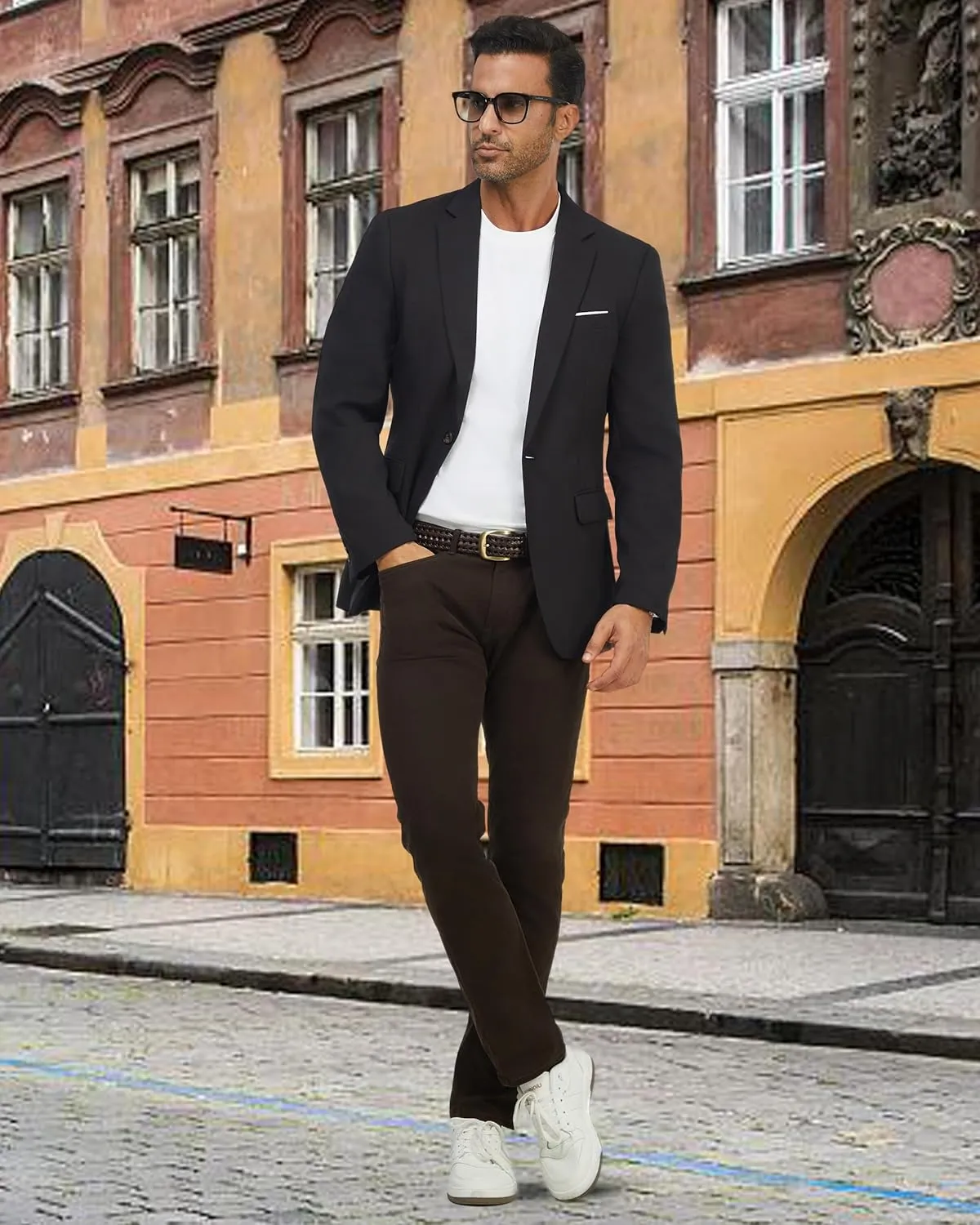 WULFUL Mens Casual Blazer Suit Jackets Slim Fit Two Button Sport Coats Lightweight Business Jacket