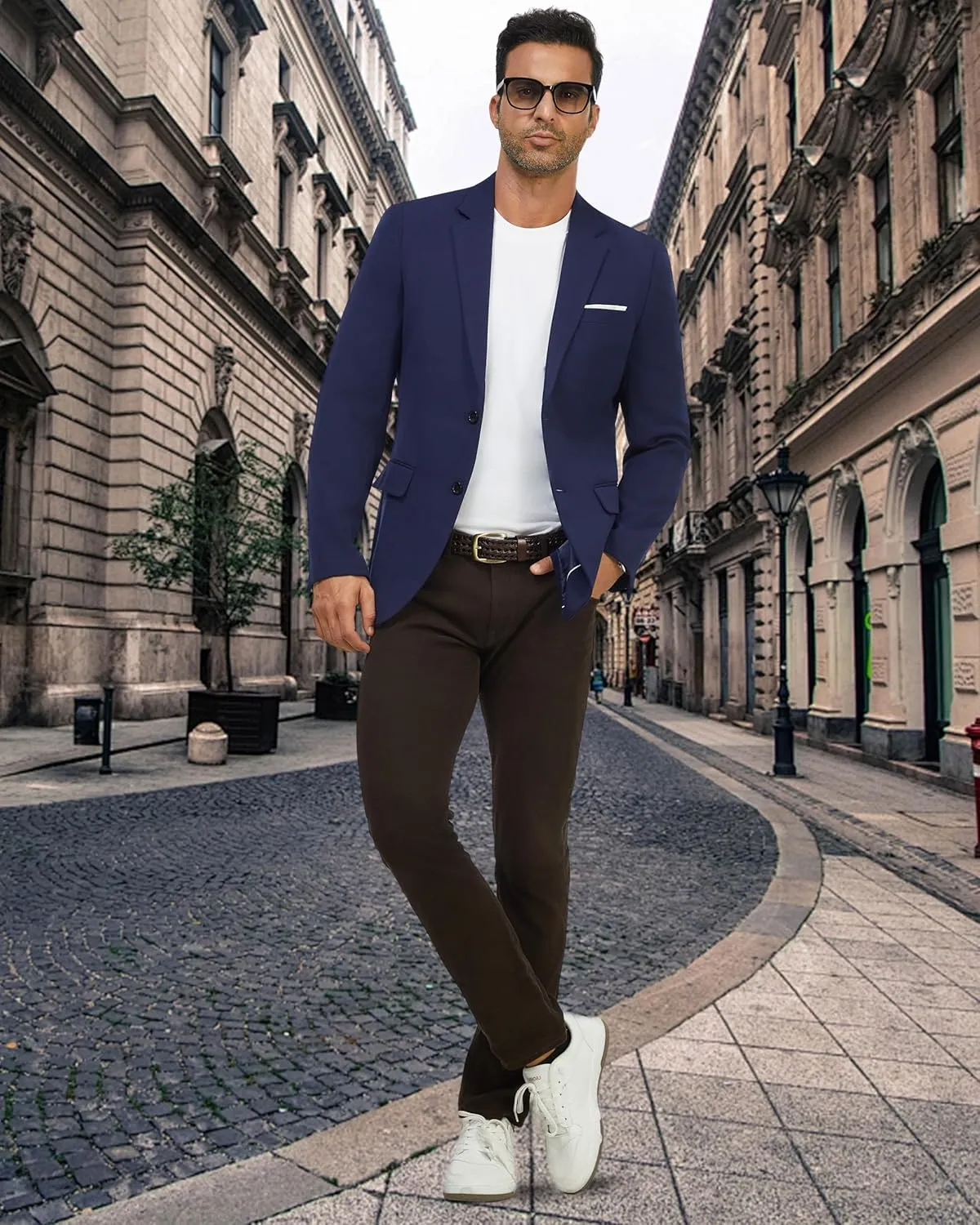 WULFUL Mens Casual Blazer Suit Jackets Slim Fit Two Button Sport Coats Lightweight Business Jacket