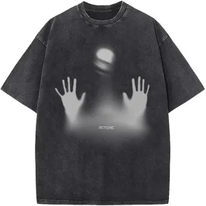 Wyeysyt Mens Oversized Graphic Tees Shirt Vintage Short Sleeve Cotton T Shirts Baggy Streetwear Washed Unisex Tops