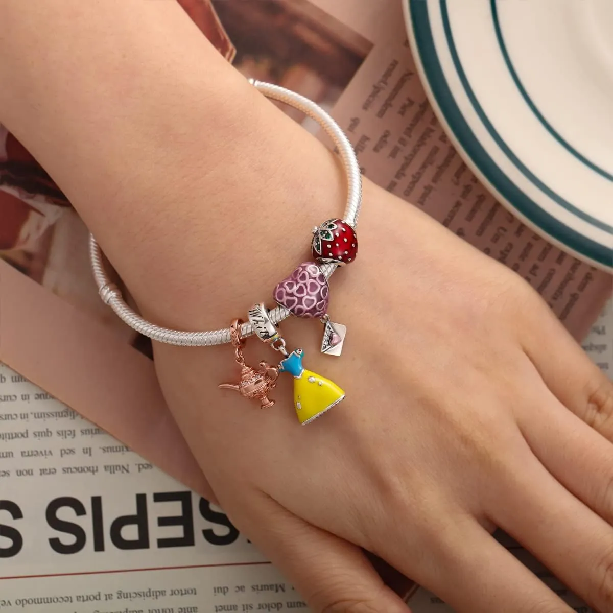 XinYouZhi 925 Sterling Silver Charms for Bracelets and Necklaces Princess Dress Heart Bear Beads Dangle Pendants Jewelry Birthday Charms for Women Mothers Day Charms