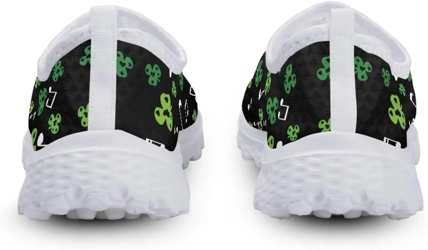 Xpyiqun St Patricks Day Sport Sneakers Walking Slip On Shoes Women Road Running Loafers Size 5.5-11.5