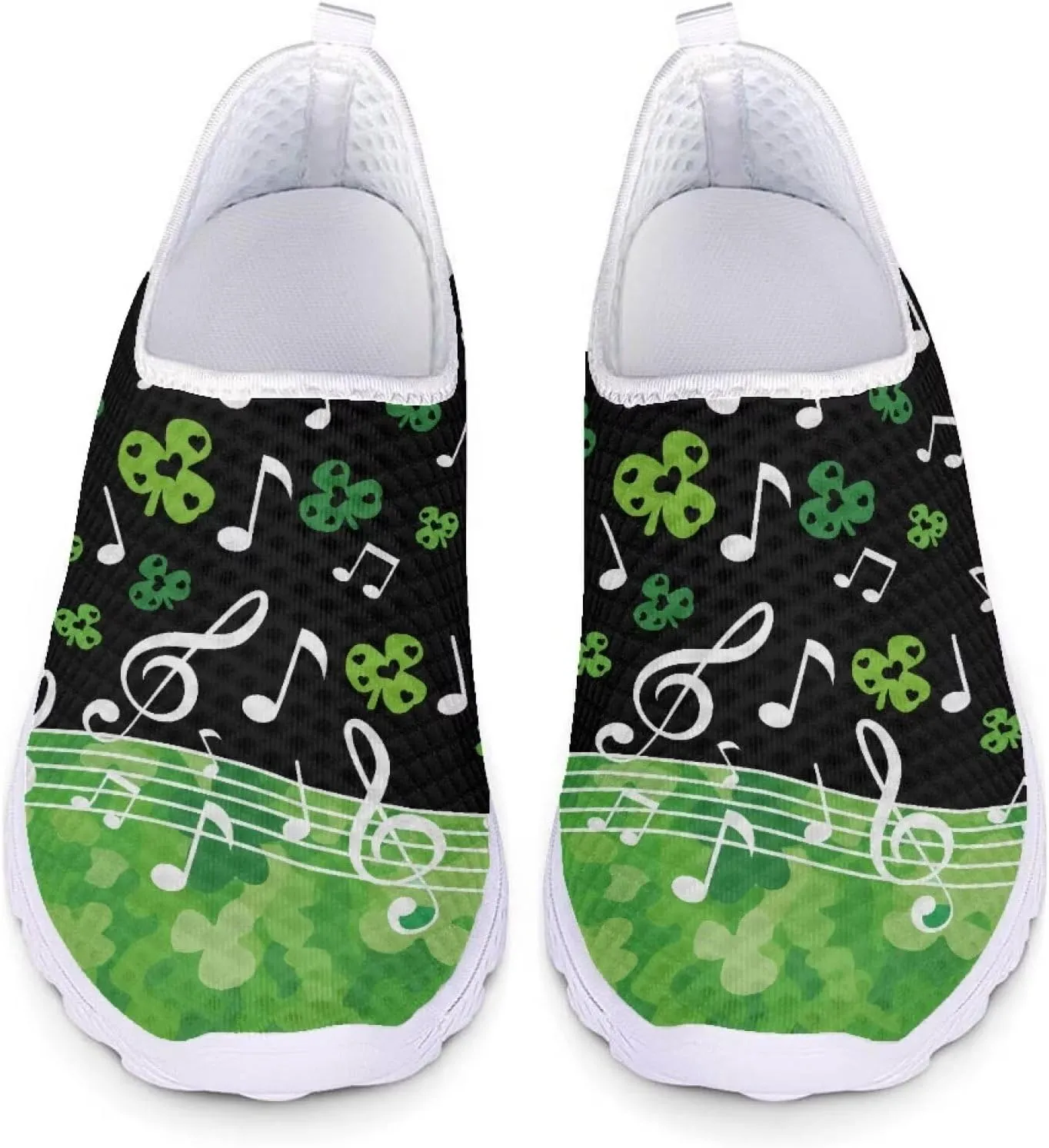 Xpyiqun St Patricks Day Sport Sneakers Walking Slip On Shoes Women Road Running Loafers Size 5.5-11.5