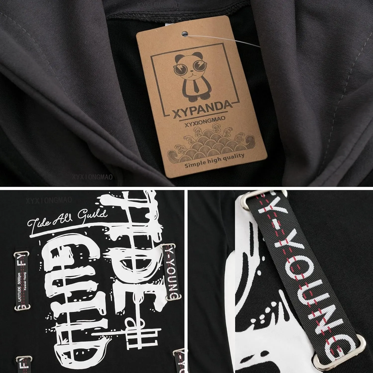 XYXIONGMAO Techwear Shirt Japanese Streetwear Hip Hop Shirts Men Graphic T Alphabet Design Workwear Gothic Hoodie