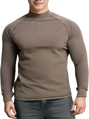 ZYXTIM Turtle Neck Shirt Men Muscle Shirts Long Sleeve Thermal Tops Cotton Slim Fit Pullover Top Plus Size Casual Basic Shirt